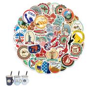 DIFLAX 100 Piezas Pegatinas Viaje, Pegatinas Ciudad Viaje, Scrapbooking Pegatinas Viaje, Pegatinas Diario Viaje, Vintage, Impermeables, Para Maleta, Laptop, Diarios, Turístico