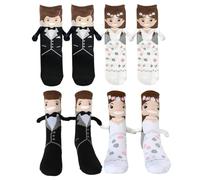 DIFLAX 2 Piezas Calcetines de Boda Para Hombres y Mujeres, Lindos Para Parejas, Regalos Divertidos Para Recién Casados, Para Novia y Novio, Regalos para la Pareja en su Día Especial
