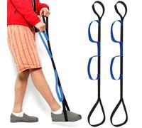 DIFLAX 2 Piezas Correa Elevadora de Pierna,Elevador Rígido de Pierna para la Recuperación después de Cirugía de Reemplazo de Cadera y Rodilla,Elevador de Pie para Entrar y Salir del Coche(negro)