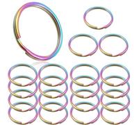 DIFLAX 20 Piezas Anillas Llaveros Coloridas, Anillas Planas, 20mm Anillas Llaveros, 1.0mm Anillas Llaveros, Metal, Para Llaves de Casa, Llaves de Coche, DIY, Práctico y Colorido(1,0 x 20 mm)