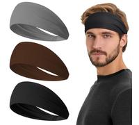 DIFLAX 3 Piezas Diademas Negras que Absorben el Sudor, Bandas Antisudor, Diademas Deportivas para Hombres y Mujeres, Accesorios Deportivos y de Fitness, Adecuadas para Correr, Yoga, Fitness, Tenis