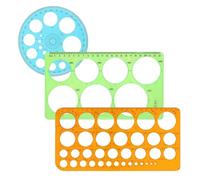 DIFLAX 3 Piezas Regla Redonda Geométrica, Plantillas Circulares para Dibujar, Transportador De 360°, Regla De Plantilla Redonda, Regla De Medición De Pintura Multifuncional para Oficina y Escuela