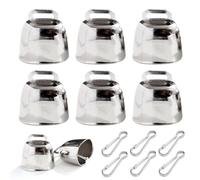 DIFLAX 6 Piezas Cascabeles Metálicos para Mascotas, Campana de Bronce Ruidosa para Ganado, Cabras y Animales de Granja, Campana Multiusos para Manualidades Navideñas Decorativas (Plateada)