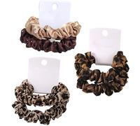 DIFLAX 6 Piezas Suaves Coleteros para Mujer Coleteros Elásticos de Leopardo Coleteros con Diamantes Coleteros para Cola de Caballo para Mujer y Chica Suave Gomas Scrunchies para Todo Tipo de Cabello