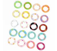 DIFLAX Anillas Llaveros, 20 Piezas 2.4x2.4cm Mosquetón Redondo, Mini Mosquetón, Mosquetón Llavero, Colores Mosquetón, Resorte Porta, Für Llaveros Bolsos Manualidades