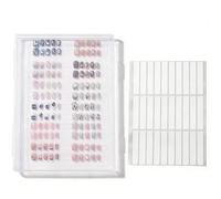 DIFLAX Caja Uñas, 1 Expositor Uñas Press On, 100 Cintas Adhesivas Dobles, Muestrario Uñas, Caja Uñas Postizas, Transparente Caja Uñas, Für 32 Conjuntos Uñas & Almacenamiento