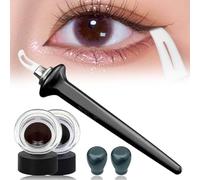 DIFLAX Eyeliner Guide Tools, Herramientas de guía de delineador de ojos portátil,delineador de ojos fácil sin saltos,cepillo de maquillaje de ojos de silicona para principiantes (Negro+Marrón)