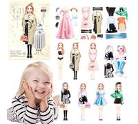 DIFLAX Muñecas de Vestir Magnéticas Muñeca de Papel de Vestir de Princesa Juguete de Juego de Viaje de Simulación y Juego Muñeca de Portátil para Vestir Princesas Regalo para Niña