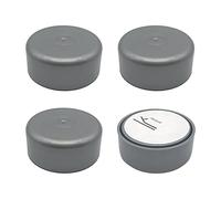 Diforma - Juego de 4 patas de muebles regulables en altura, redondas, Ø 55 mm, material plástico, instalación por pegatina (4, gris)