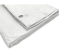 Diforma Lona impermeable de 4 x 5 m, color blanco, 55 g/m², con anillos de metal, lona multiusos