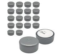 Diforma Paquete de 20 patas ajustables en altura para muebles, redondas, diámetro de 55 mm, material plástico, instalación mediante adhesivo (20, gris)