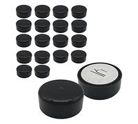 Diforma Paquete de 20 patas ajustables en altura para muebles, redondas, diámetro de 55 mm, material plástico, instalación mediante adhesivo (20, negro)