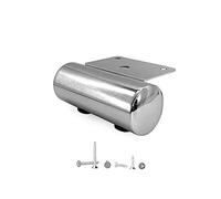 Diforma Paquete de 20 patas de cromo brillante de 44 mm de altura para muebles, patas de metal redondas de 40 mm de diámetro, patas de armario, patas de sofá, elevador de cama, tornillos incluidos