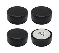 Diforma Paquete de 4 patas ajustables en altura para muebles, redondas, diámetro de 55 mm, material plástico, instalación mediante adhesivo (4, negro)