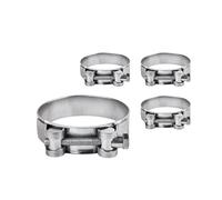 Diforma Paquete de 4 piezas de abrazaderas de tubo reforzadas, sujetadores de manguera de tubo de acero galvanizado (4 piezas, 60-63 mm)