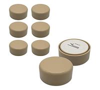 Diforma Paquete de 8 patas ajustables en altura para muebles, redondas, diámetro de 55 mm, material plástico, instalación mediante adhesivo (8, beige)