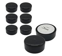 Diforma Paquete de 8 patas ajustables en altura para muebles, redondas, diámetro de 55 mm, material plástico, instalación mediante adhesivo (8, negro)