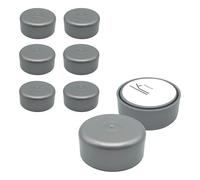 Diforma Paquete de 8 patas ajustables en altura para muebles, redondas, diámetro de 55 mm, material plástico, instalación mediante adhesivo (8, gris)