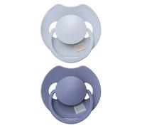 Difrax LOVI - Chupete dinámico de 0 a 6 meses, color azul claro y marino, 2 piezas, fácil de aceptar, sin BPA, siliconas de alta calidad y duraderas
