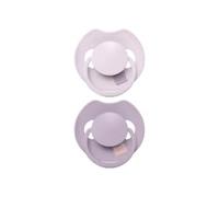 Difrax LOVI - Chupete dinámico de 0 a 6 meses, color rosa claro y púrpura, 2 piezas, fácil de aceptar, libre de BPA, silicona de alta calidad y duradera