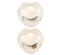 Difrax LOVI Chupete Dinámico de 6 a 18 Meses - Beige Claro y Crema - 2 Piezas - Fácil de Aceptar, Libre de BPA, silicona duradera y de alta calidad
