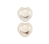 Difrax LOVI Chupete Dinámico de 6 a 18 Meses - Beige Claro y Crema - 2 Piezas - Fácil de Aceptar, Libre de BPA, silicona duradera y de alta calidad