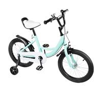 DIFU Bicicleta infantil de 16 pulgadas, para niños y niñas, a partir de 4-8 años, bicicleta para niños con ruedas estabilizadoras de tres patas (verde)