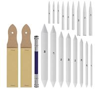 Difuminador para Dibujo, Difuminadores de Papel Lapices de Dibujo y Difuminos de Papel Set de Tortillon con Sacapuntas de Lápiz de Papel de Lija para Dibujar Bocetos 20 Piezas