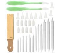 Difuminador para Dibujo Herramientas de Dibujo Bocetos, 12 pcs Difuminos Lápiz de Papel, 2 pcs Boceto Esponja Limpiaparabrisas, 20 pcs Cabeza de Esponja y 1 pcs Sacapuntas de Papel de Lija