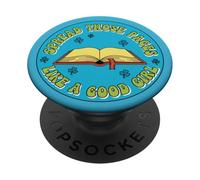Difunde esas páginas como una Buena Chica Amante de los Libros Bookworm PopSockets PopGrip Adhesivo