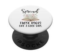 Difunde esas páginas como una Buena Chica Amante de los Libros Bookworm PopSockets PopGrip Adhesivo