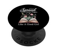 Difunde esas páginas como una Buena Chica Amante de los Libros Bookworm PopSockets PopGrip Adhesivo