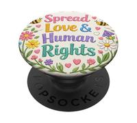 Difundir Amor y Derechos Humanos Cita de protesta Arte Colorido PopSockets PopGrip Adhesivo