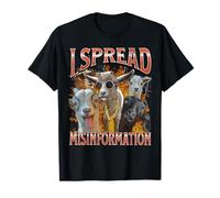 Difundir Desinformación Divertida Cabra Humor Adulto Meme Bootleg Camiseta
