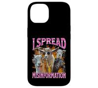 Difundir Desinformación Divertida Cabra Humor Adulto Meme Bootleg Carcasa para iPhone 14