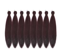 DIFUNEE Cabello trenzado preestirado - 24 pulgadas 8 paquetes de cabello trenzado largo burdeos/rojo vino para trenzas torcidas o en caja Textura