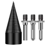 Difusión de bits de perforación - Bit de taladro de madera para división de leña, separador de tronco eléctrico de servicio pesado con 3 formas de cono Head | Bit de trituradora de madera d