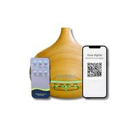 Difusor aceites Esenciales 500ml Ultrasónico LED 7 Colores, Diseño Madera Clara. Silencioso. Apagado Automático, humidificador de Aire y ambientadores de hogar.