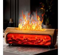 Difusor Aceites Esenciales Chimenea, GuKKK 150ML Humidificador Esencias Diffuser, Difusor Aceites Esenciales Flame, 7 Tipos de Luces LED con Temporizador, para el Hogar, la Oficina