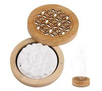 Difusor Aceites Esenciales con Caja de Incienso de Madera Difusor de Aire en Piedra Perfumada Difusor Floral Aroma Stone Sin Agua para Sala de Estar Baño Coche Aromaterapia y Decoración