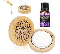 Difusor Aceites Esenciales Sin Agua + Aceite Esencial de Lavanda,Difusor de Aceites Esenciales Aire Aromático Piedra con Caja de Incienso de Madera,para Aromaterapia y Decoración en Sala de Estar,Baño