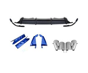 Difusor Alerón para Accord 2018-2021 Difusor De Parachoques Trasero Labio Silenciador Punta De Escape Divisor Cubierta Lateral Parachoques Difusor Trasero(Blue)