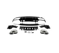 Difusor Alerón para Benz Clase C W205 S205 para AMG Sport 2014-2021 Difusor Trasero con Salidas De Escape Plateadas Parachoques Difusor Trasero