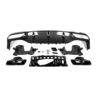Difusor Alerón Parachoques Trasero Difusor De Parachoques Trasero Con Terminales Escape Para Benz, W213, Para AMG E63 Style 2016-2020, Negro Carbón(Carbon Look)