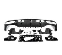 Difusor Alerón Parachoques Trasero Difusor Parachoques Trasero Carbono Terminales Escape Color Negro Brillante Para Benz W213, Para AMG 2016 2017 2018 2019 2020, Estilo E63(Glossy Black)