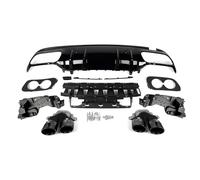 Difusor Alerón Parachoques Trasero Difusor Trasero Brillo De Labios Escape Negro Para Benz Para W205 C300 2014 2015 2016 2017 2018