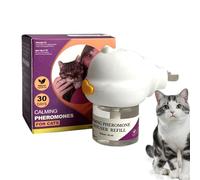 Difusor Calmante para Gatos, Difusor Calmante De Feromonas,Spray Calmante De Repuesto De 30 Días Kit De Inicio De Difusor Calmante para Gatos, Eficaz De La Ansiedad para Gatos Y Calmante para Gatos