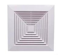 Difusor cuadrado de cubierta de ventilación con diseño de resorte a presión, salida de ventilación de techo ABS para sistemas HVAC AC, diámetro del puerto de tubo de 100 mm/150 mm/200 mm, blanco (200