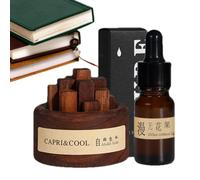 Difusor de aceite de esencia de madera - Juego de herramientas de aromaterapia portátil sin agua de nogal negro | Perfecto para la oficina