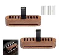 Difusor de aceite esencial de madera para coche, 2 unidades, con 8 almohadillas de relleno, difusor de aroma para coche, ambientador de coche, clip para más diversión y placer de conducir